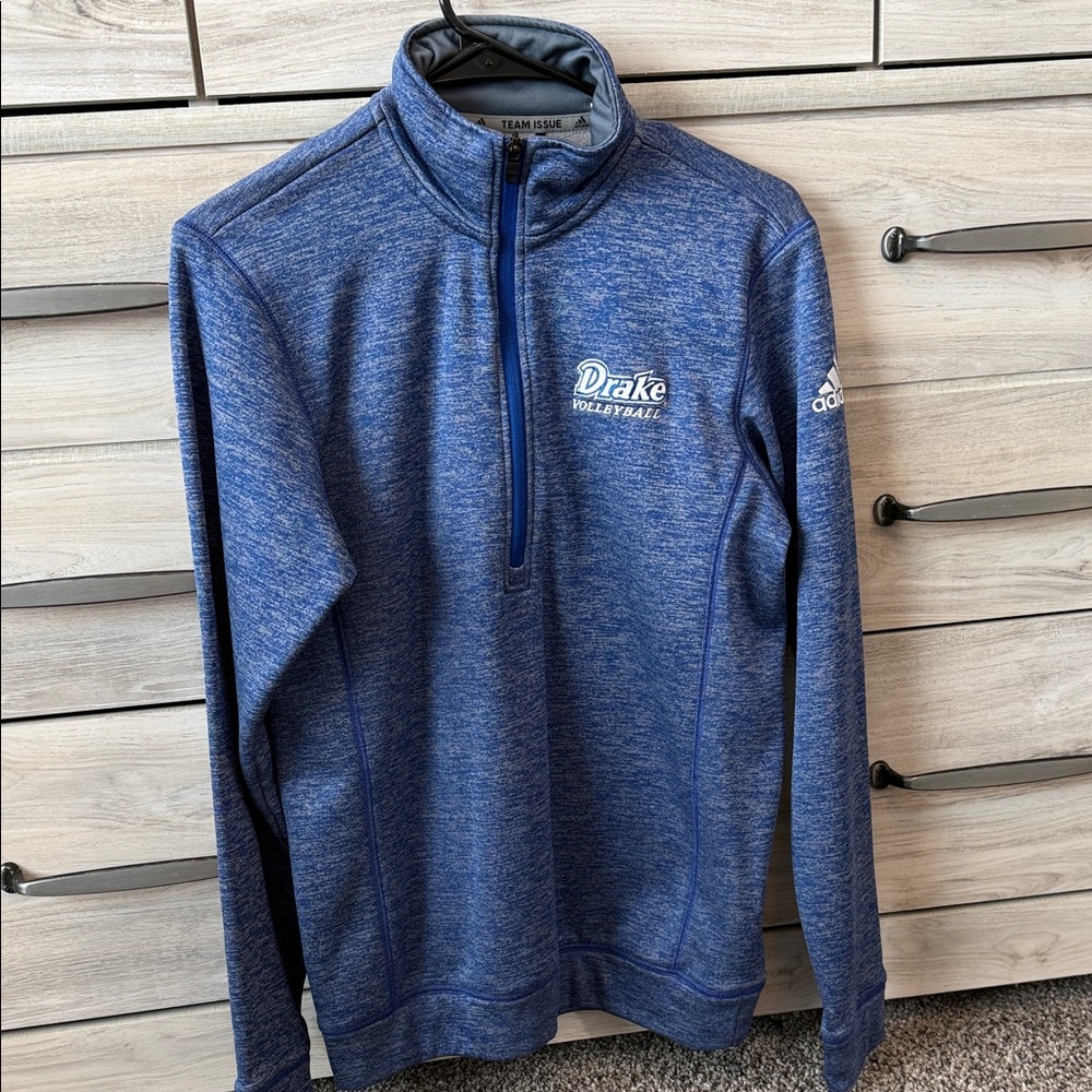 Adidas Heathered Blue Quarter-Zip Top